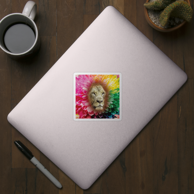 Lion With Flowers by ArticArtac